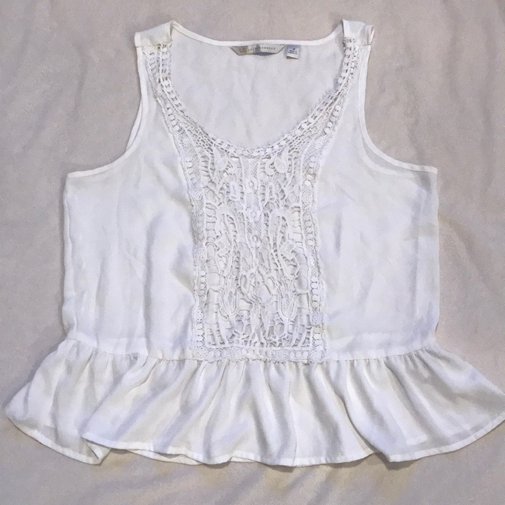 White flowy tank peasant top